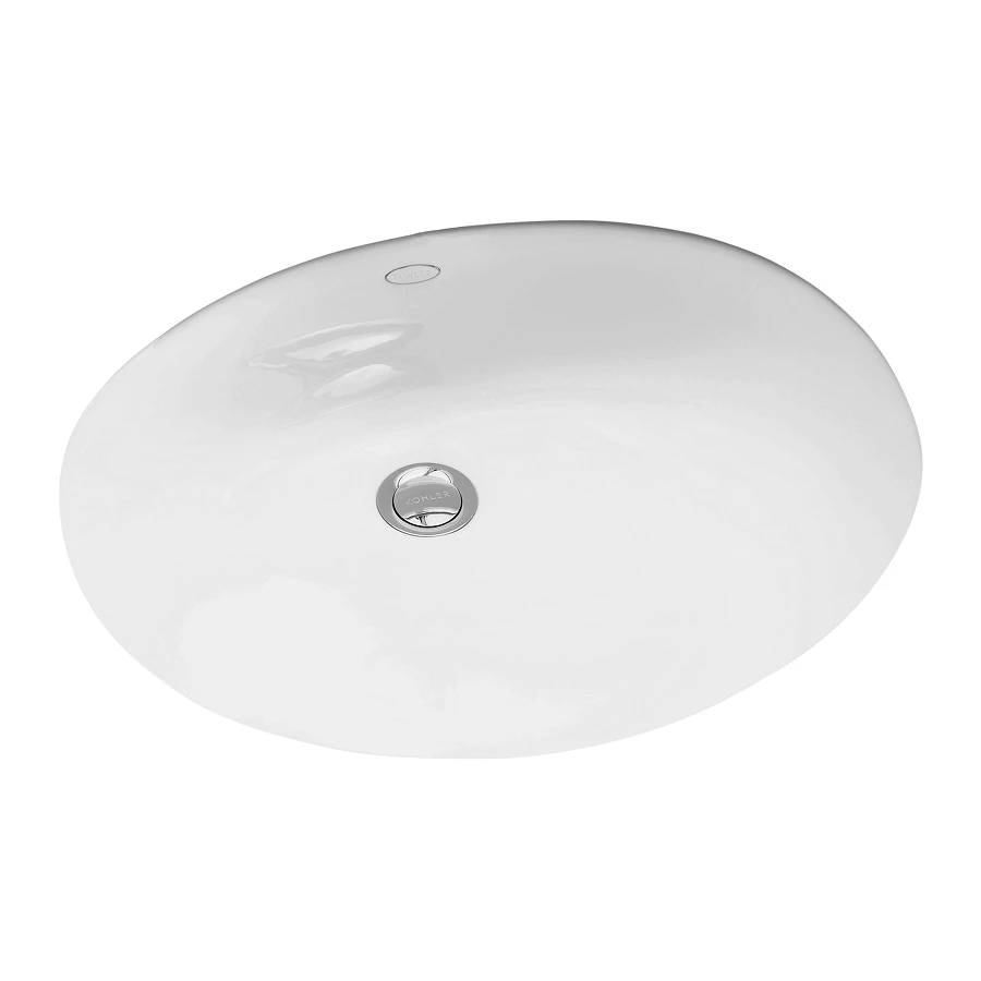 Раковина встраиваемая снизу Jacob Delafon Caxton белая с отверстием перелива E2211-0 55х44 см