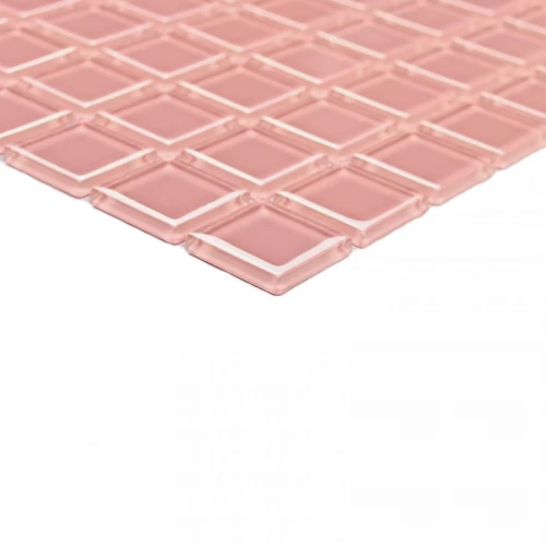 Мозаика Bonaparte Стеклянная мозаика Pink glass 25х25 глянцевая розовая 30х30 см