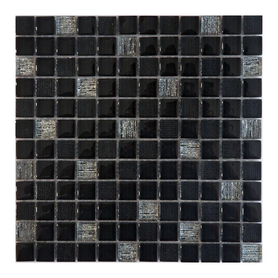 Мозаика Orro Mosaic Гласстоне Веста Блэк 23х23 глянцевая черная 30х30 см