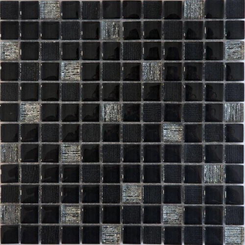 Мозаика Orro Mosaic Гласстоне Веста Блэк 23х23 глянцевая черная 30х30 см