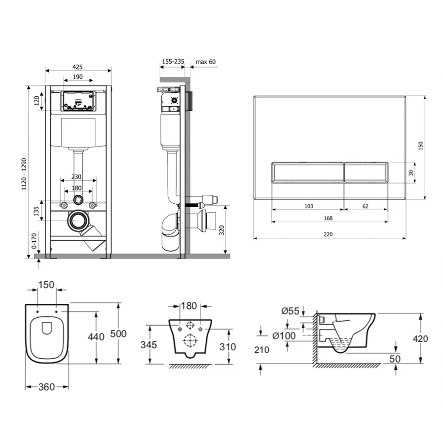 Комплект 10 в 1 Lavinia Boho Relfix Bristol Rimless 98010171 (состоит из 3305101R, 33290500, 38010010, 380501MC, 38040010, 123072, 60567, 98652)
