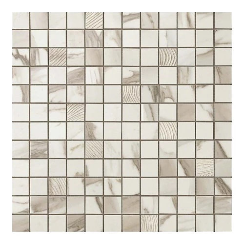 Плитка настенная Atlas Concorde Supernova Marble Calacatta Gold Mosaic Мозаика глянцевая белая 600110000062 30,5х30,5 см