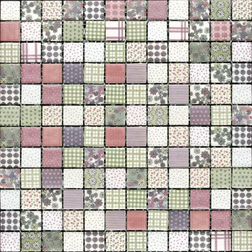 Стеклянная мозаика Mosavit Graphic Patchwork Spring матовая многоцветная 31,6x31,6 см