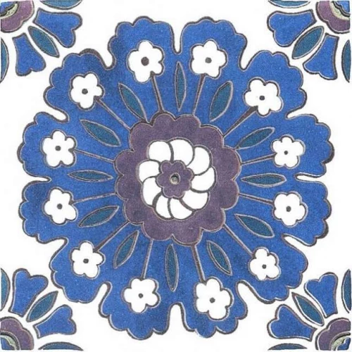 Плитка настенная Kerama Marazzi Альба Декор глянцевый синий HGD/A213/1146H 9,8x9,8 см