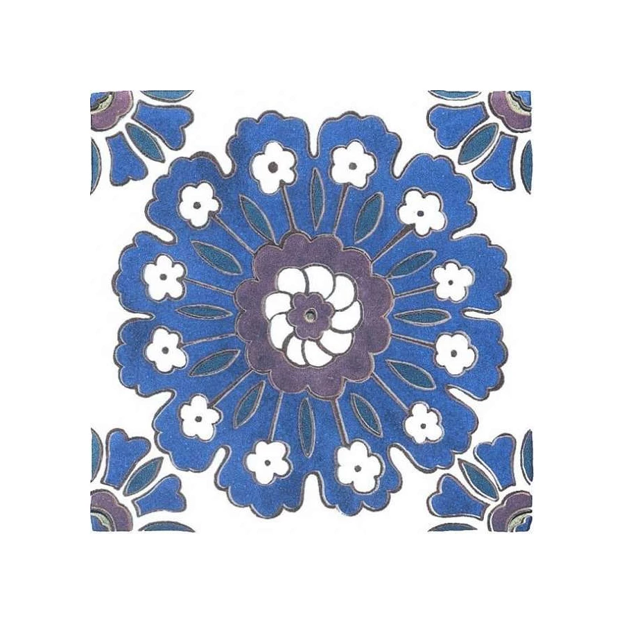 Плитка настенная Kerama Marazzi Альба Декор глянцевый синий HGD/A213/1146H 9,8x9,8 см