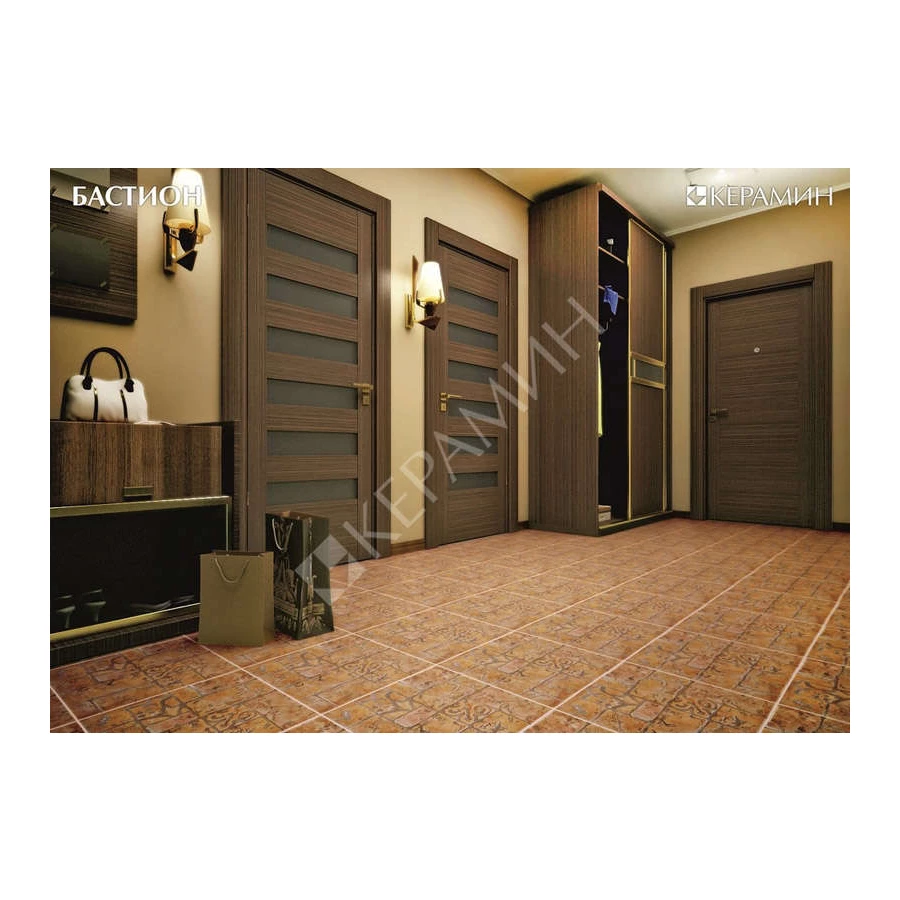 Керамогранит Керамин Бастион 4 коричневый 2,08 м2 40х40 см