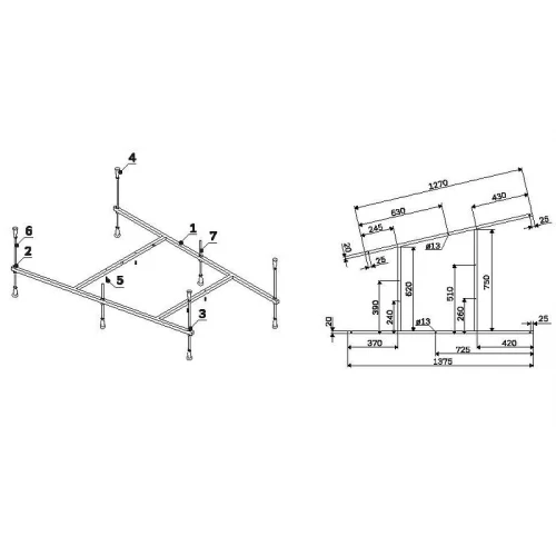 Каркас для ванны Am Pm Spirit W72A-160-100W-R2 160х100 см