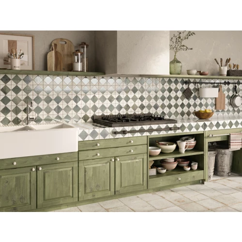 Плитка напольная Peronda FS Arles Green LT матовая бело-зеленая 0100531652 33x33 см