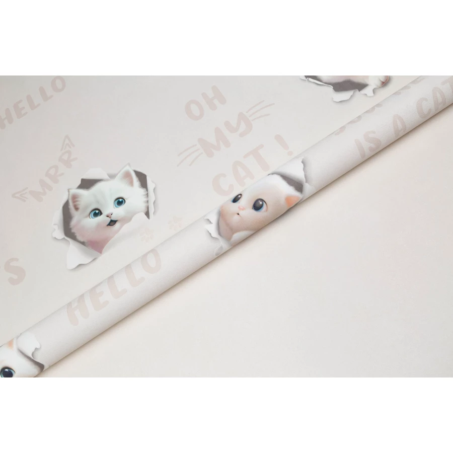 Обои флизелиновые Palitra Home 3D Cats Бежевый HC72285-12 1,06х10,05 м