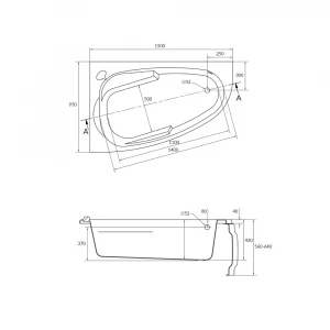 Ванна асимметричная Cersanit Joanna левая 63336 150x95 см