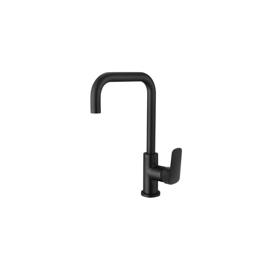 Смеситель для кухни Aquatek Вега квадратный излив матовый черный AQ1081MB