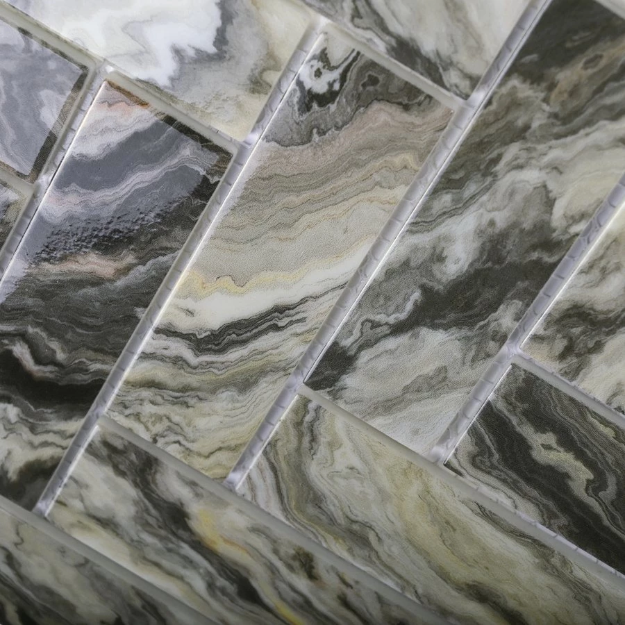 Мозаика Bonaparte Стеклянная мозаика Hadar Grey 98х30 глянцевая серая 28,6х26,8 см