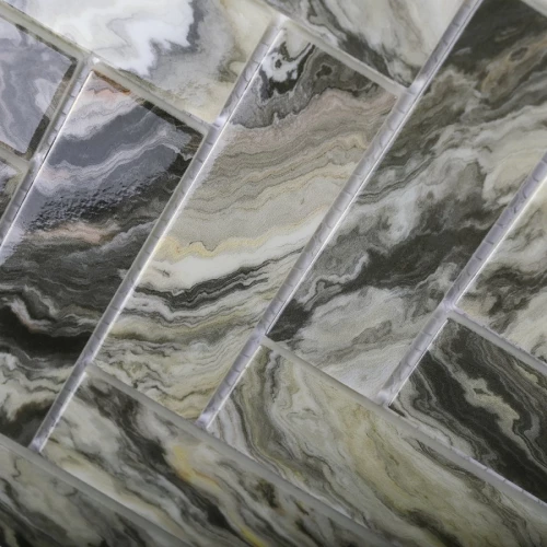 Мозаика Bonaparte Стеклянная мозаика Hadar Grey 98х30 глянцевая серая 28,6х26,8 см