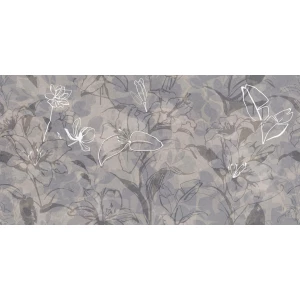 Керамогранит Meissen Keramik Floresta цветы синий ректификат 17551 120х60 см