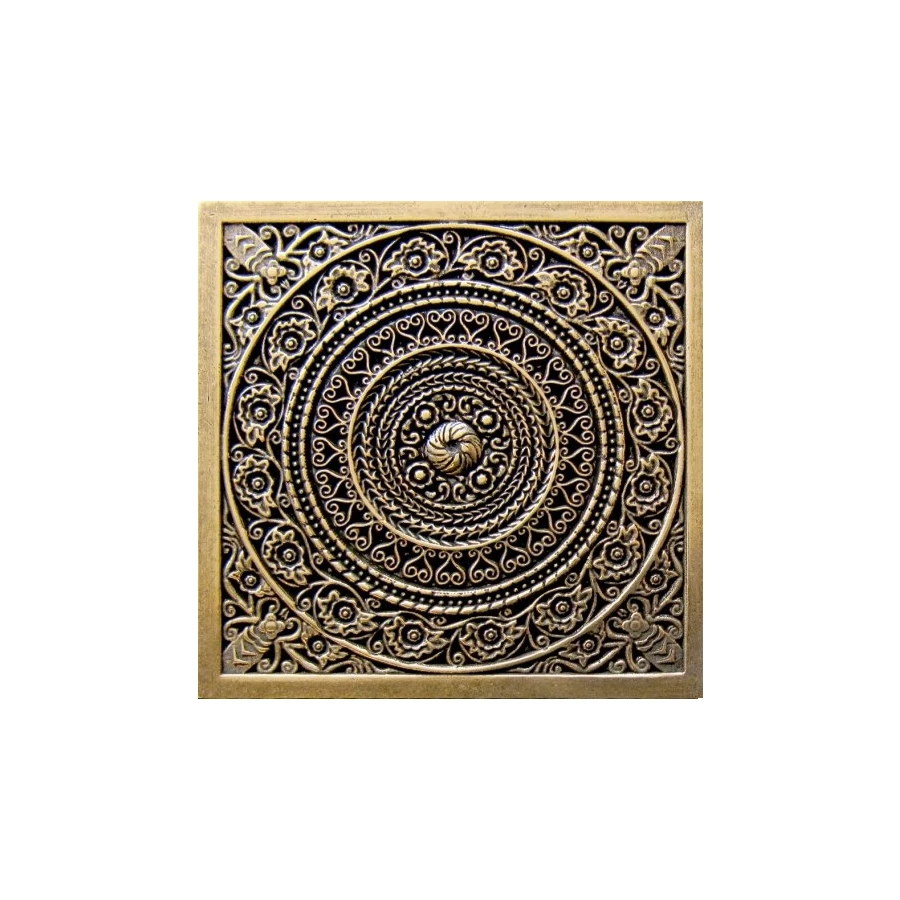 Вставка Moneli Decor Металлические вставки Rosal Shined brass бронза полированная MNL000009 6х6 см