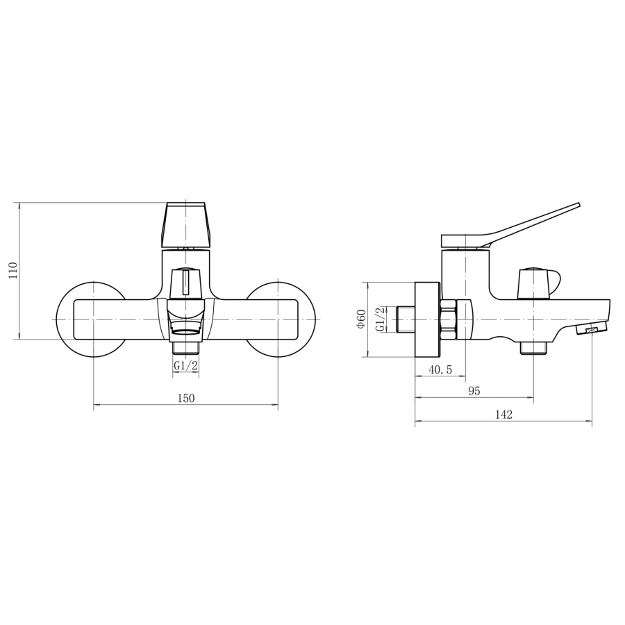 Смеситель Fashun ванно-душевой хром A3286