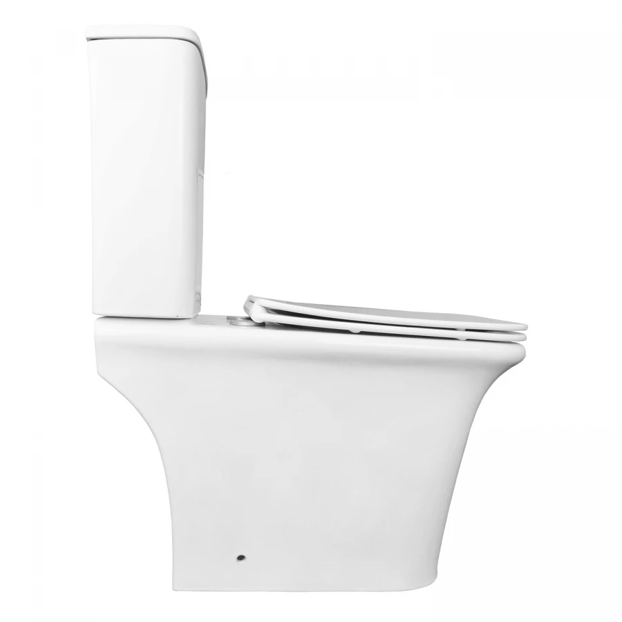 Унитаз напольный Azario Avero безободковый в комплекте с бачком смывным механизмом Geberit и сиденьем микролифт AZ-3121-G 66x36х82 см