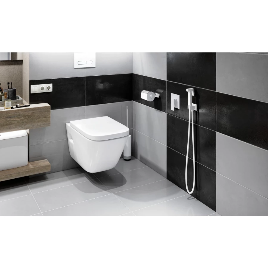 Смеситель встроенный Timo Selene с гигиеническим душем белый матовый 2089/16SM