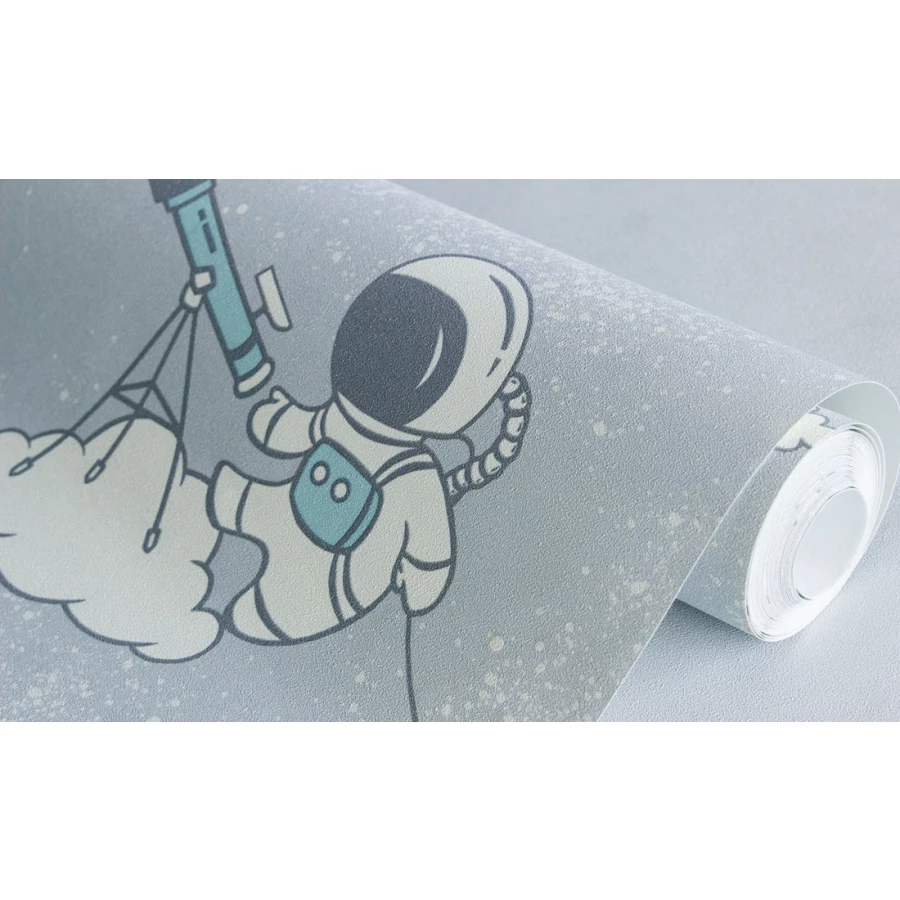 Обои флизелиновые Аспект Deluxe Акцент Космикс белые 70438-14 1,06х10,05 м