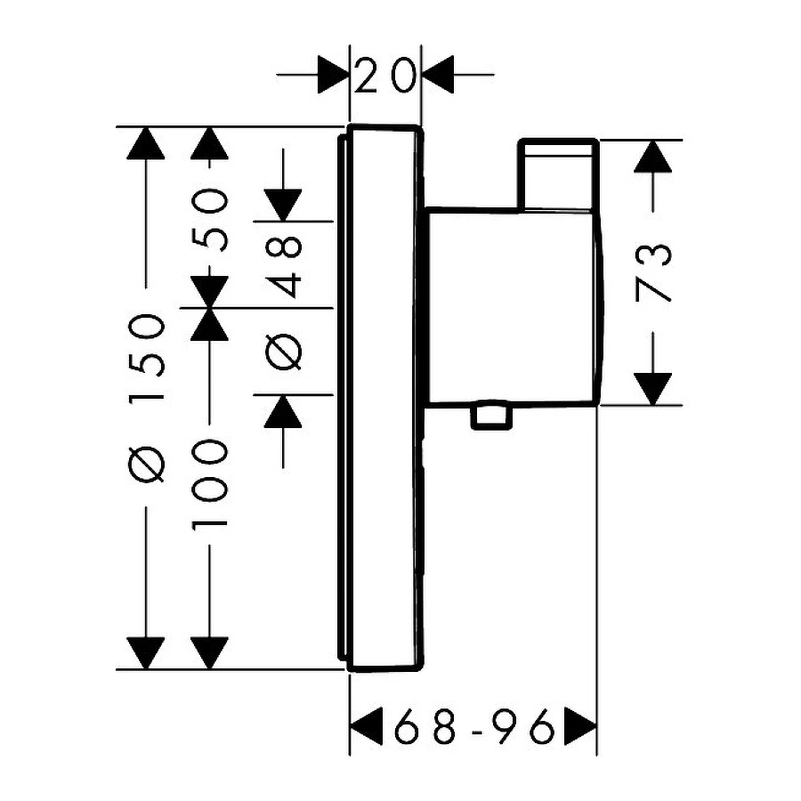 Смеситель для душа Hansgrohe ShowerSelect S HighFlow хром 15742000