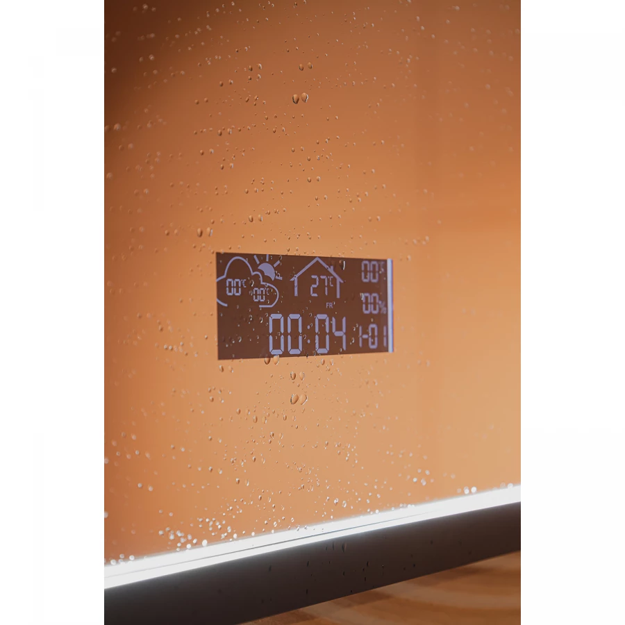 Зеркало Azario Эдисон Мeteo с подсветкой бесконтактный сенсор с функцией диммера погодный модуль LED-00002764 80х60 см