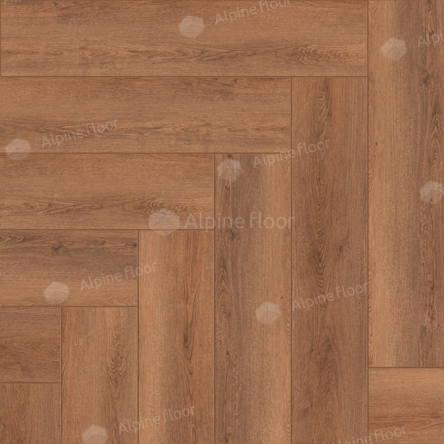 Каменный SPC ламинат Alpine Floor Parquet Light синхронное тиснение Дуб Капелла ЕСО 13-31 43 класс 4 мм 1.95 кв.м 60х12.5 см