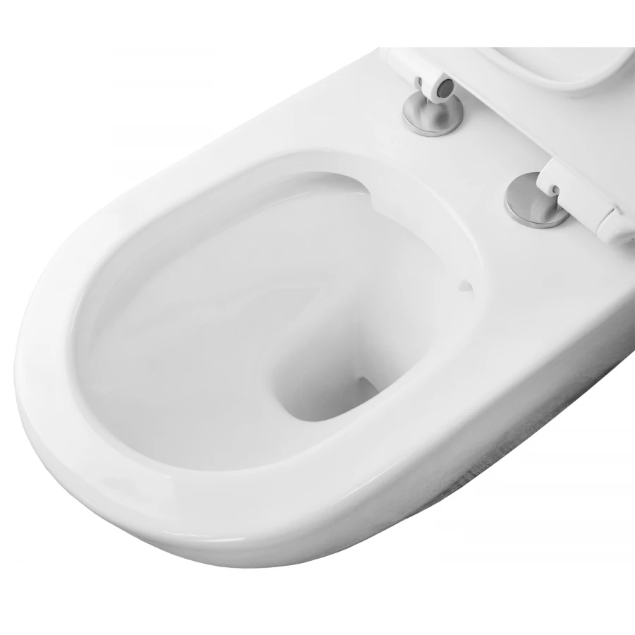 Унитаз напольный Azario Corsa безободковый со смывным механизмом geberit бачком и сиденьем микролифт AZ-2062S-G 63x38x83 см