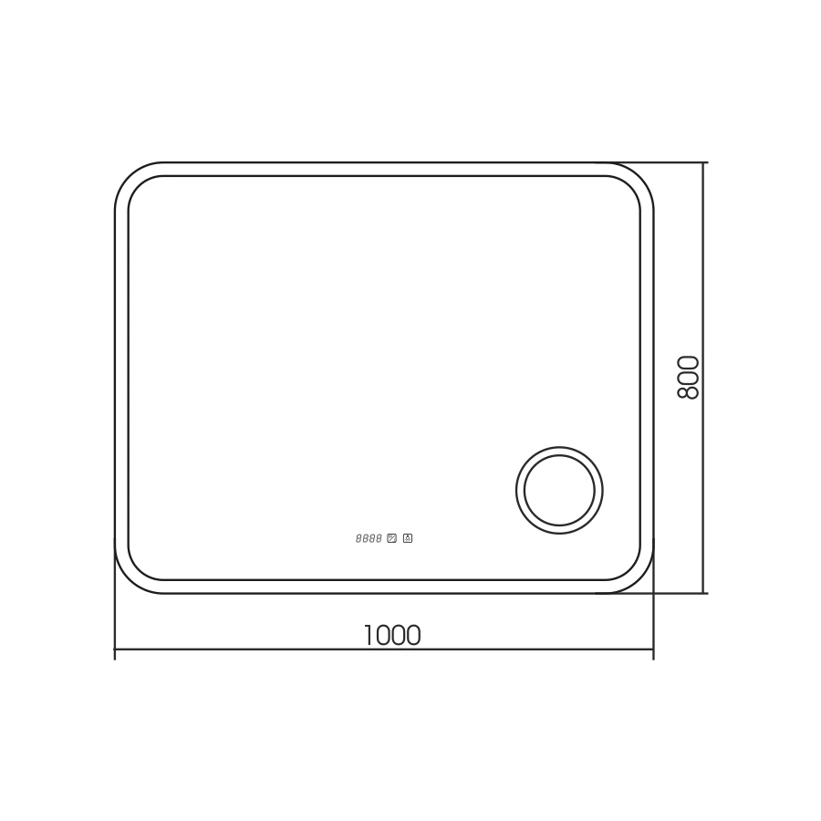 Зеркало Silver Mirrors двойной подогрев часы сенсорный выключатель Эльза LED-00002340 100х80 см