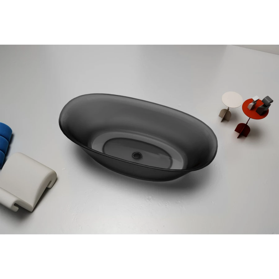 Прозрачная ванна Abber Kristall черная AT9707Onyx 170х75 см