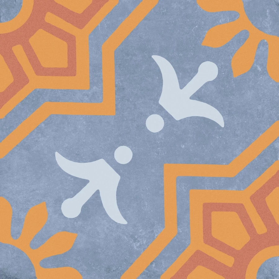 Керамогранит Motto Ceramic Palmas Blue Decor 2 матовый синий N100123 20x20 см