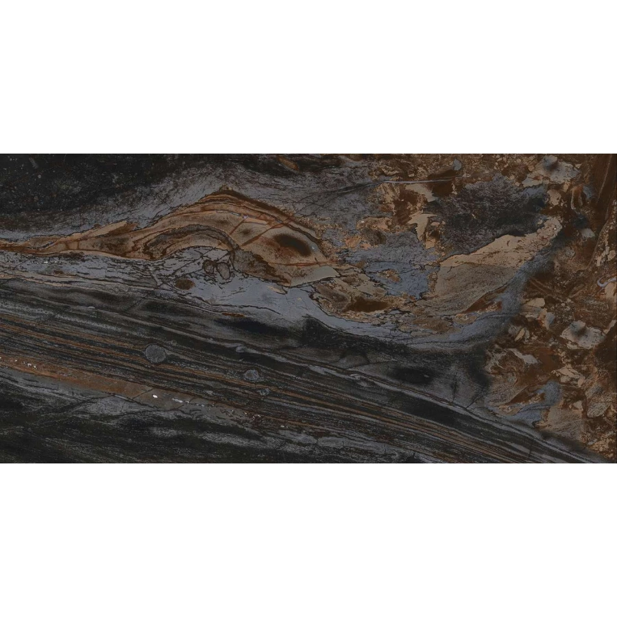 Керамогранит Planet Ceramics UKSL 2418 matt матовый карвинг черно-коричневый 120х60 см