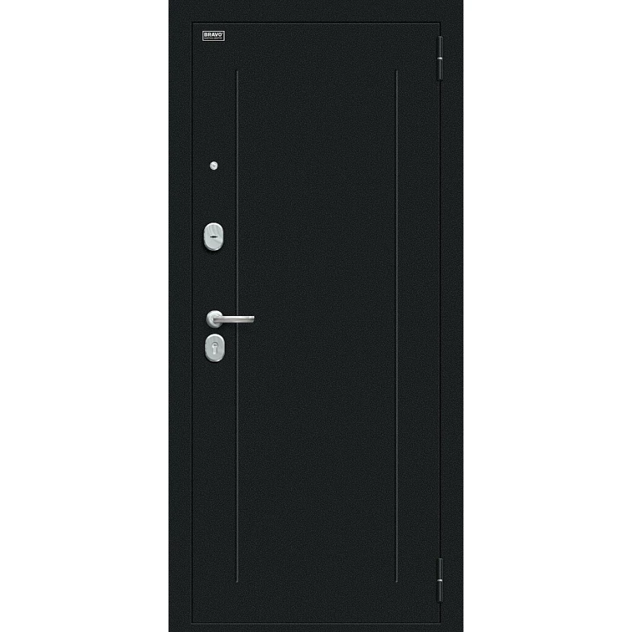 Входная дверь Bravo Флэш 205x96 Букле черное/Wenge Veralinga левое открывание