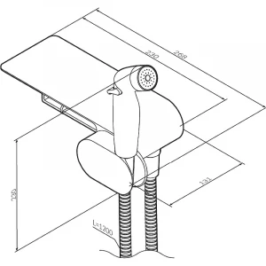 Смеситель Am Pm Like монтируемый в стену с гигиеническим душем и полкой F0202600