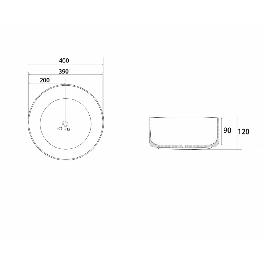 Раковина накладная Abber Bequem белая AC2109
