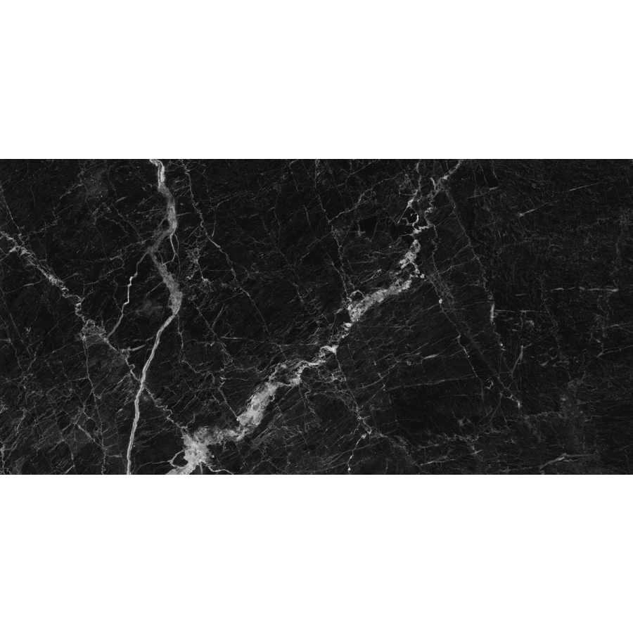 Керамогранит Neodom Marble Nero Creta Polished глянцевый черный CV20202 120x60 см