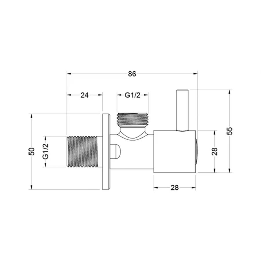 Угловой переходник Aquatek хром AQ2451CR