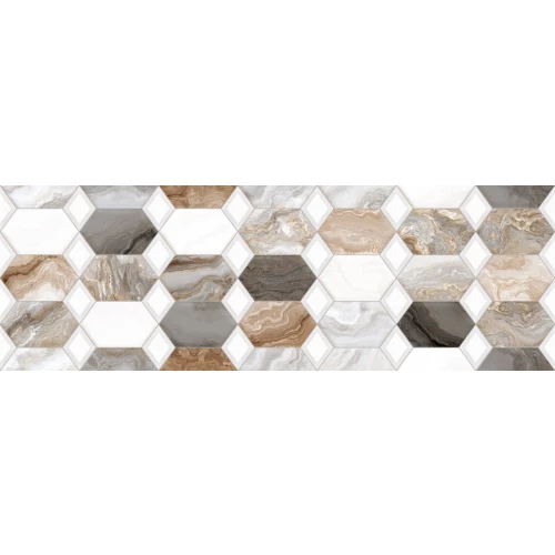 Плитка настенная Primavera Hypnose Grey Decor 05 glossy DG10-05 90х30 см