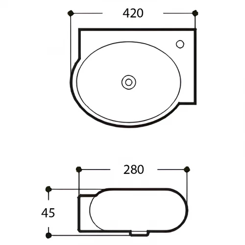 Раковина Aquatek AQ5304-00 42х28 см