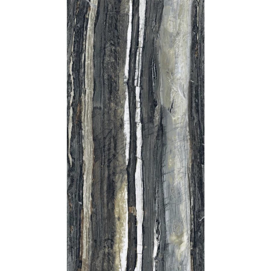 Керамогранит Creanza Brazzilian Black Shape+Glue Art 3D-глазурь матовый чёрный SH1002-G 120х60 см