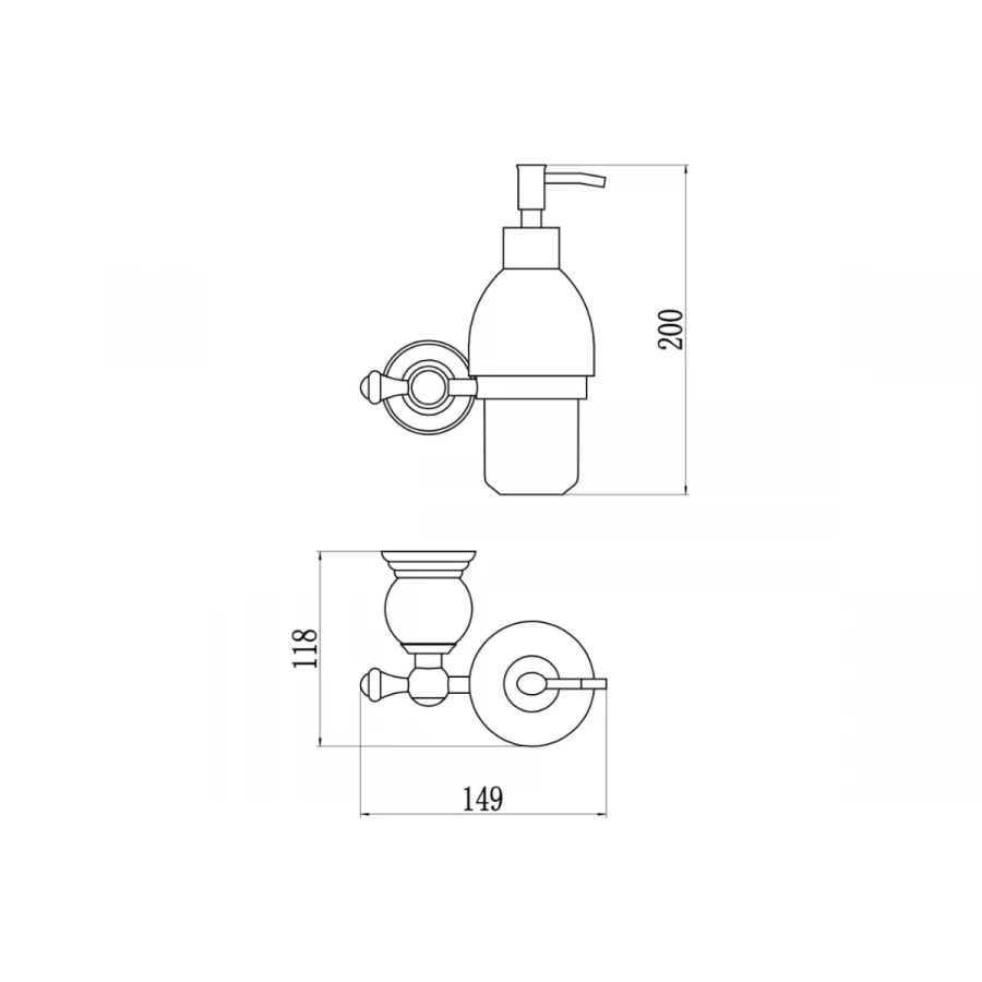 Дозатор Savol для жидкого мыла с настенным держателем S-005731B