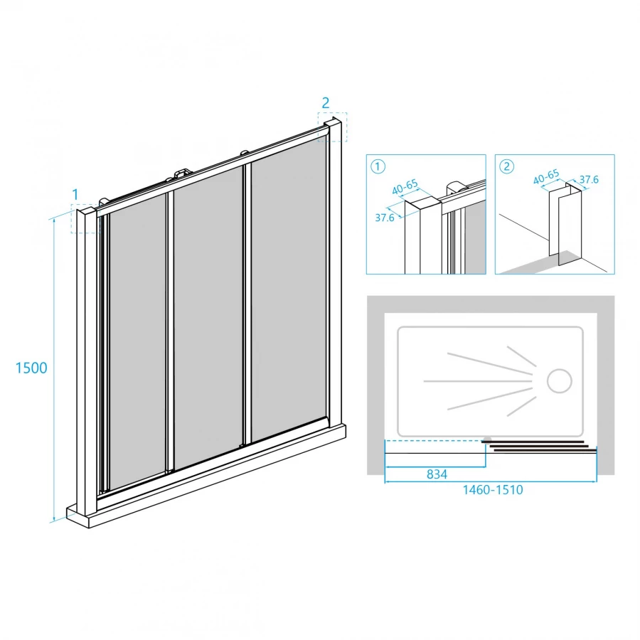 Шторка на ванну RGW SC-41 04114115-11 1500 прозрачное