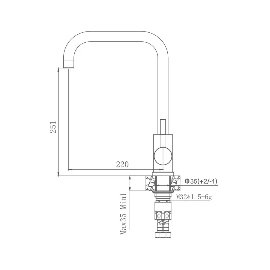 Смеситель для кухни Haiba HB71304-4