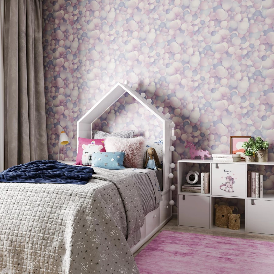 Обои флизелиновые Palitra Home Bubbles HomeColor голубые HC71650-65 1,06х10,05 м