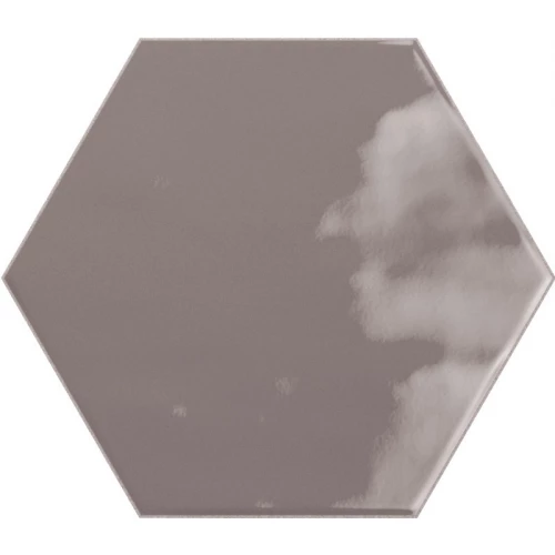 Плитка керамическая Ribesalbes Геометри Hеx Чарcоал Глоссы / Geometry Hex Charcoal Glossy глянцевая коричневая PT03139 17,3х15 см
