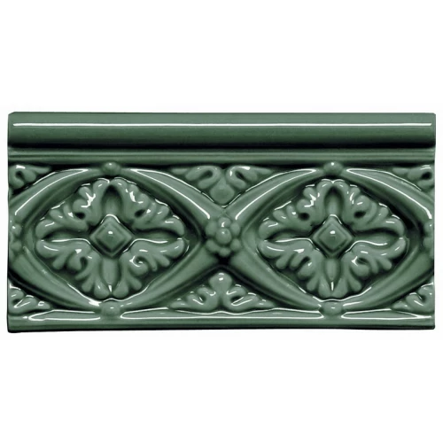 Плитка керамическая Adex Модерниста Релиеве Бизантино C/C Верде Осcуро / Modernista Relieve Bizantino C/C Verde Oscuro глянцевая зеленая ADMO4006 15х7,5 см