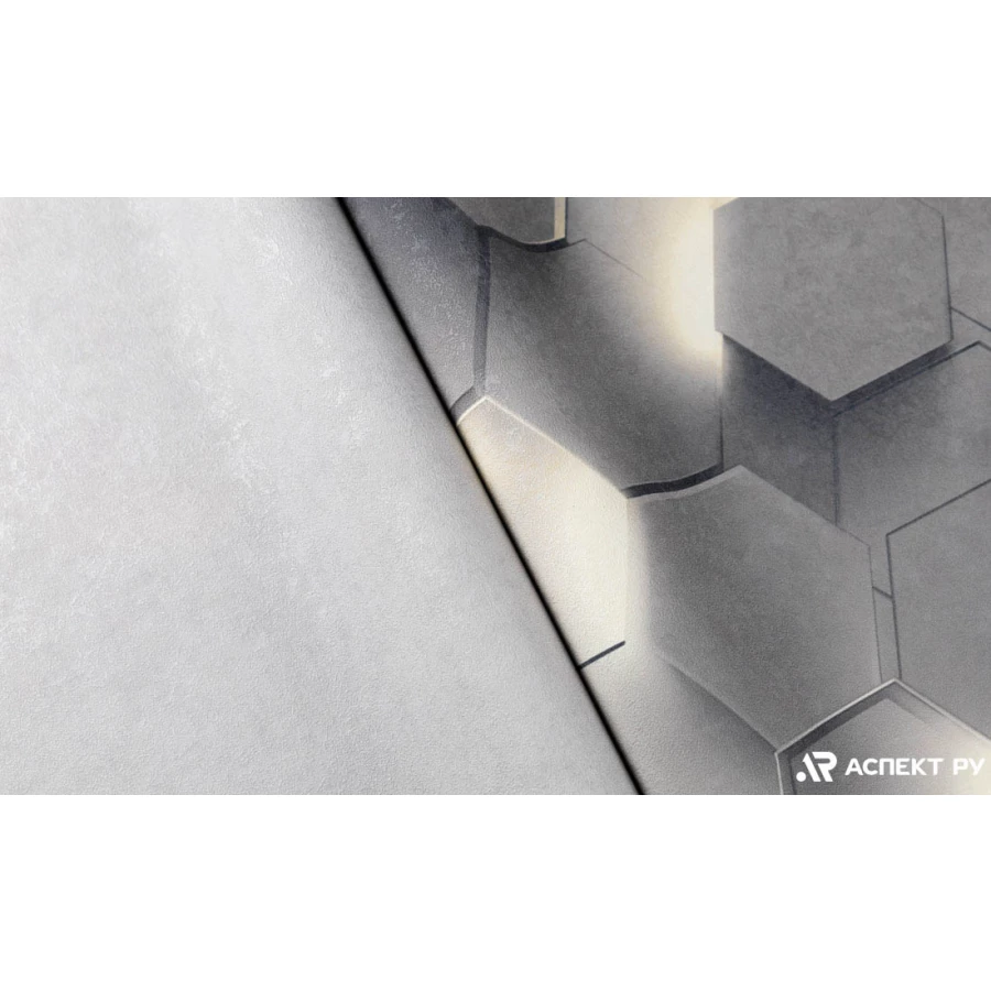 Обои флизелиновые Аспект Гексагон серые 70669-41 1,06х10,05 м