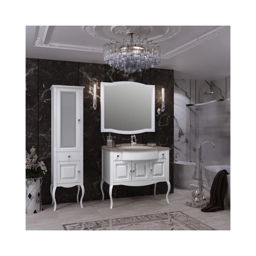 Зеркало Opadiris Лаура 100 белый без патины Z0000012819