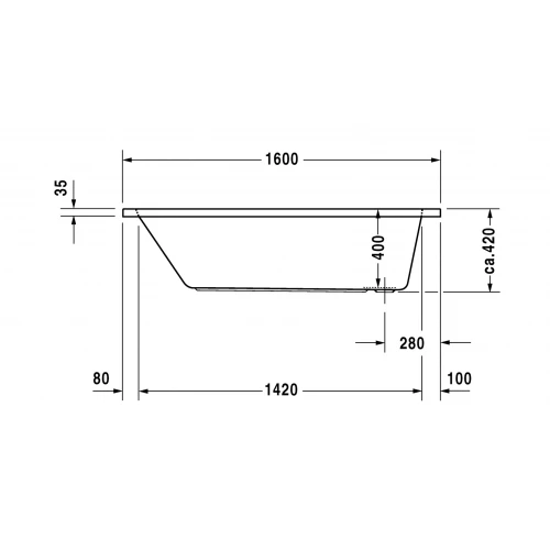 Ванна акриловая Duravit D-Code 700096000000000 160x70 см