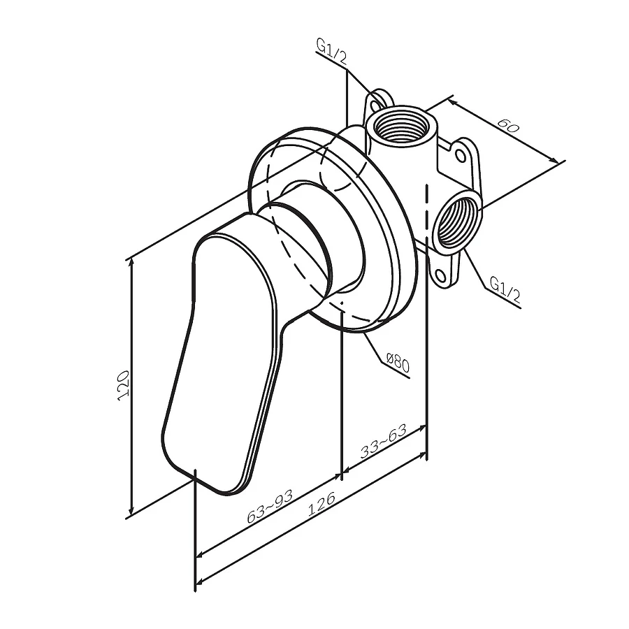 Смеситель Am Pm X-Joy монтируемый в стену с гигиеническим душем F40H85A00