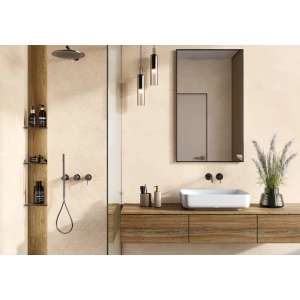 Керамогранит LCM Невел кремовый зип / Nevel Crema Zip матовый карвинг 60120NEV02M 120х60 см